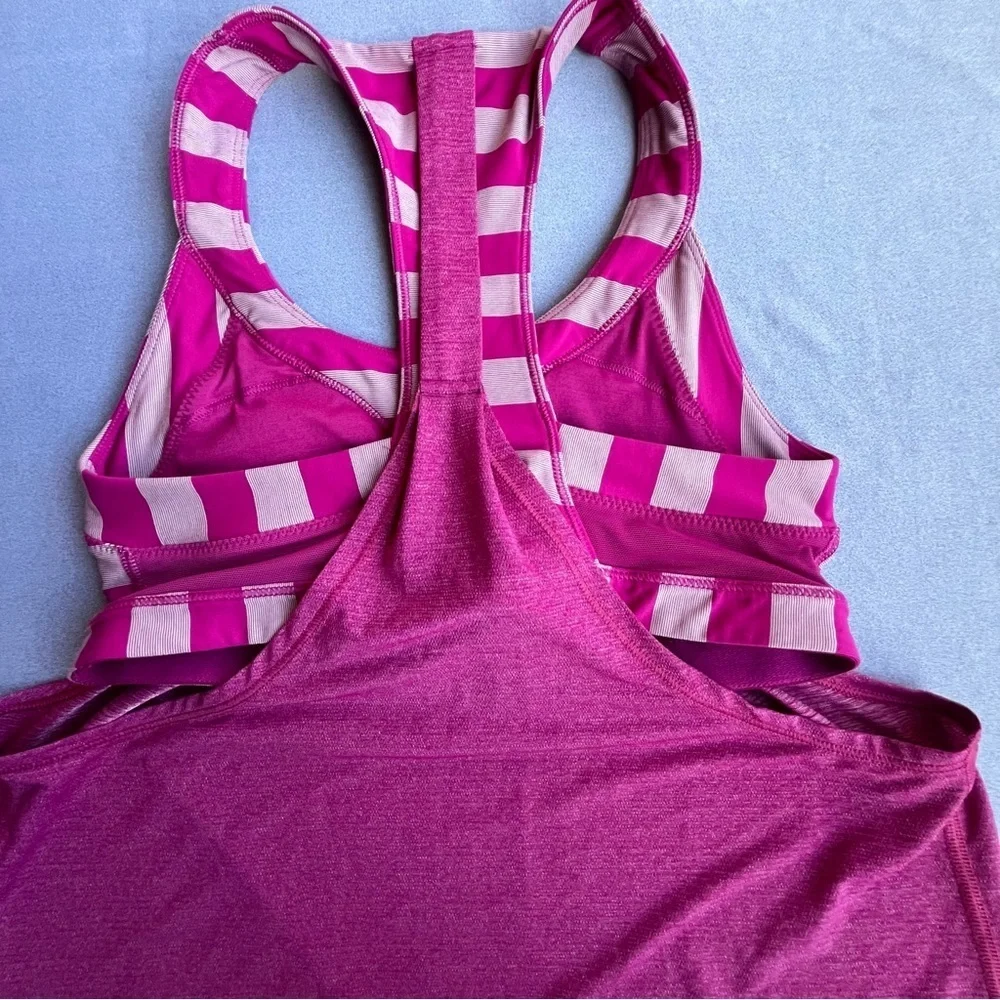 Lululemon Athletica Pink Striped Tank Top